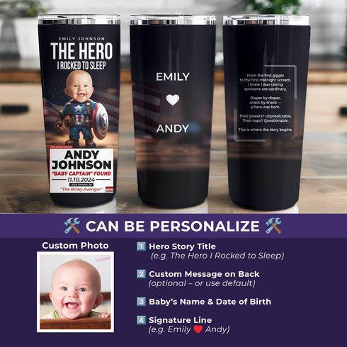 Personalized Baby Captain America Tumbler – CNN Parody Gift for Moms & Kids